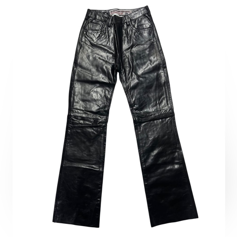 NWT vintage Parasuco Black Leather Pants sizes 24, 25